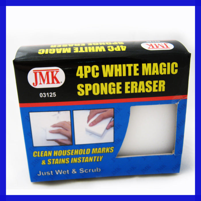 4 PC Magic Sponge Eraser Wash Washing Marks Stains Household White Cleaner Block