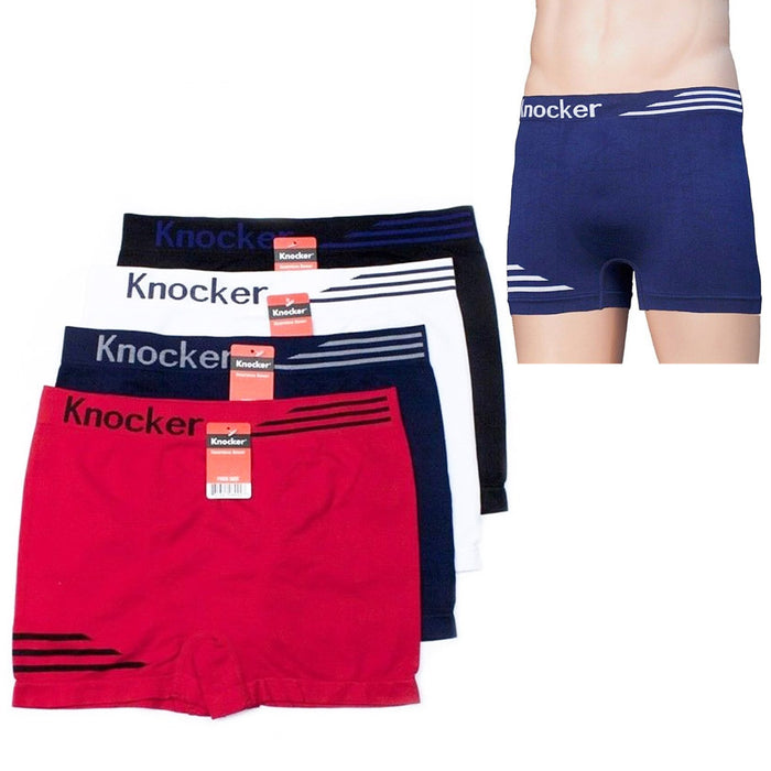 3 Pack Men Seamless Boxer Briefs Knocker Microfiber Underwear Comfort One Size