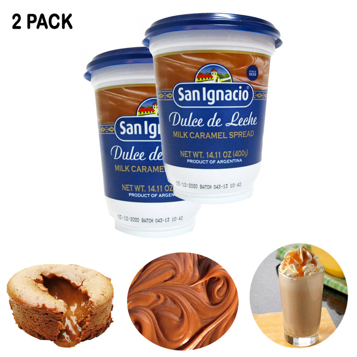 2 Jars SAN IGNACIO Dulce de Leche Clasico 14.11 oz Argentina Milk Caramel Spread