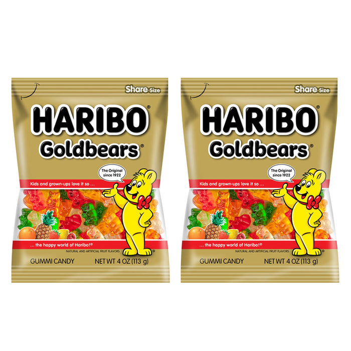 2 Bags Haribo Gummy Bears Fruit Chewy Candy Gummi Fruit Snack Goldbears 8 Oz