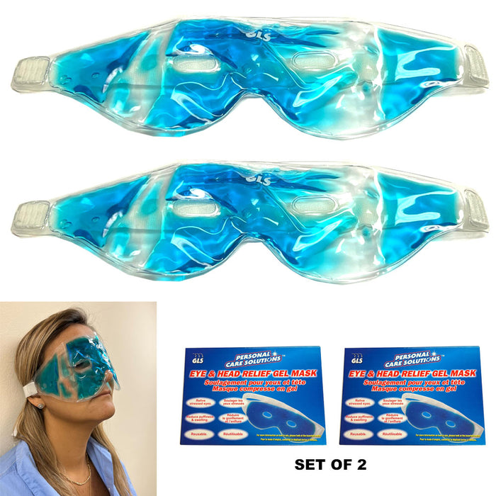 2 Pack Eye Head Gel Mask Hot Cold Compress Therapy Relief Stressed Puffy Eyes