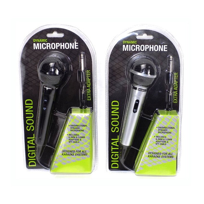 Dynamic Vocal Microphone Handheld Karaoke DJ Mic 6.3mm 3.5mm Plug On/Off Switch