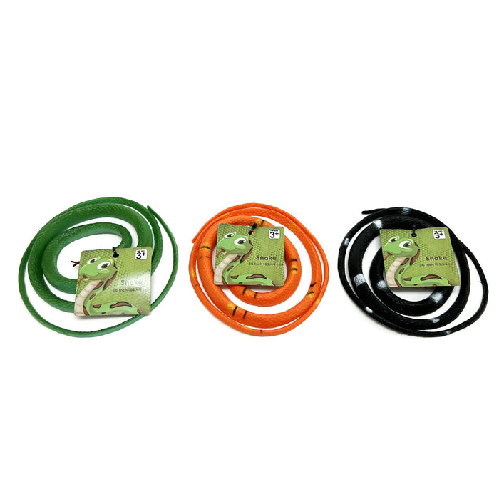 4 Plastic Snakes Toy Realistic Rubber Snake Fake Reptile Prank Keep Birds Away