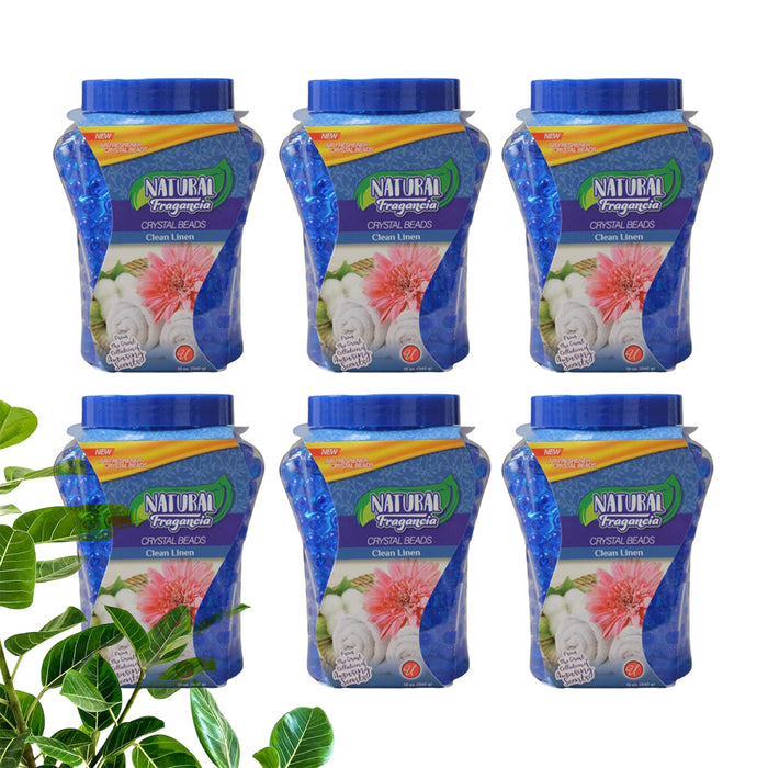 6PC Clean Linen Scent Crystal Gel Beads Air Freshener Odor Eliminating Fragrance