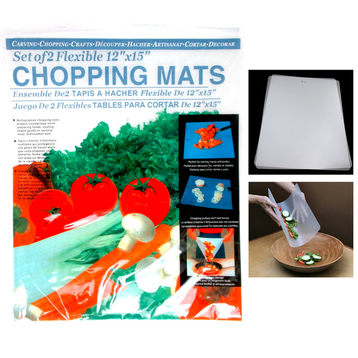 4 Flexible Chopping Mats Kitchen Fruit Vegetable Plastic Cutting Board Camp New