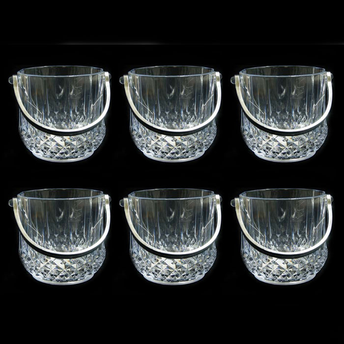 6 x Clear Ice Bucket Bar Container Plastic Wine Chiller Tongs Cooler Bpa Free 1L