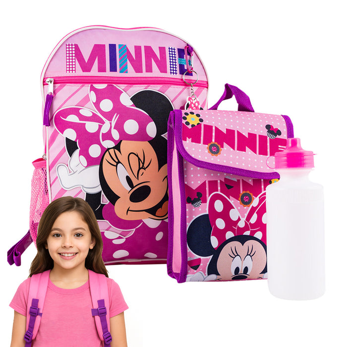 Disney Backpack Girl Toddler Preschool Bookbag School Daycare Travel 5 Piece Set