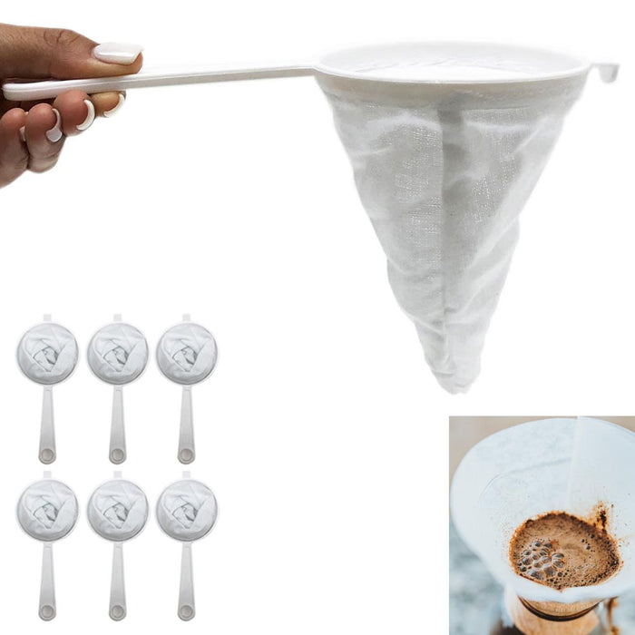 6 Coffee Strainer Filter Maker Reusable Cup Cone Cloth Mesh Spanish Colador Cafe
