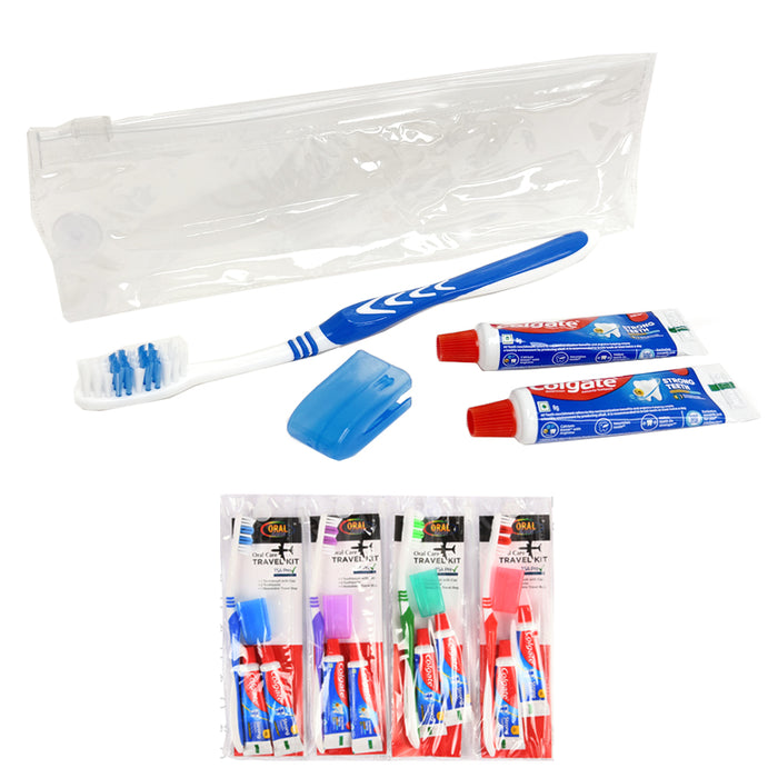 12 Pack Travel Kit Toothbrush w/ Cap Toothpaste TSA Friendly Resealable Portable