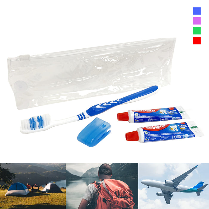 3 Packs Toothbrushes Cover Toothpaste Set Dental Care Kit Travel Size Resealable