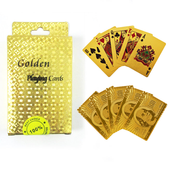 Playing Cards 24k Gold Foil Plated Card Deck Poker Spades US Dollar High Quality