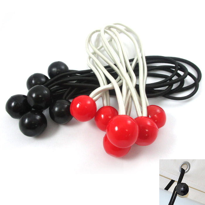 12 Pack Ball Bungee Cord Elastic Rope Tarp Tie Down Heavy Duty Tent Strap Canopy