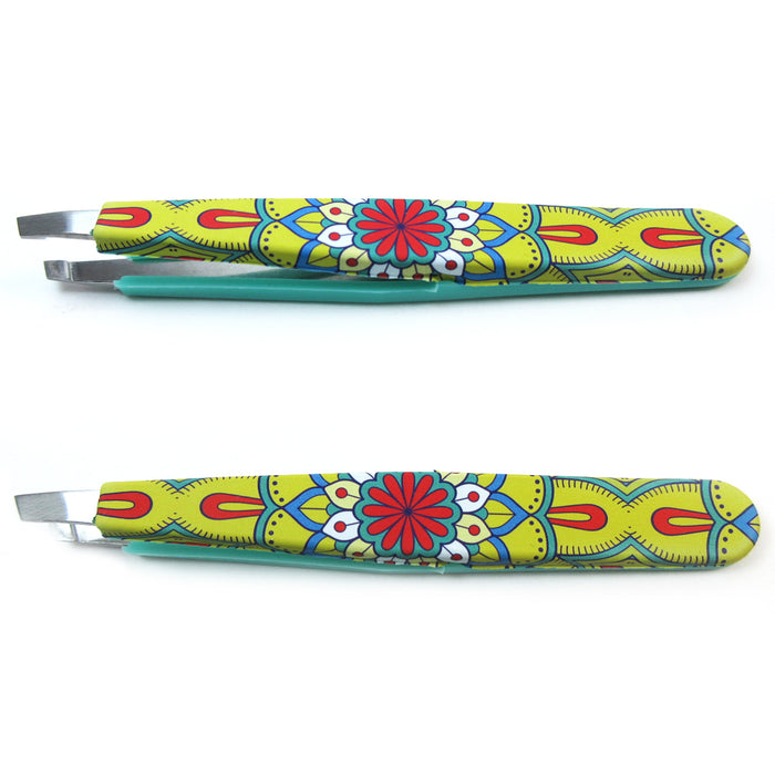 2 Premium Eyebrow Tweezers Slanted Precision Tip Makeup Tool Beauty Hair Remover