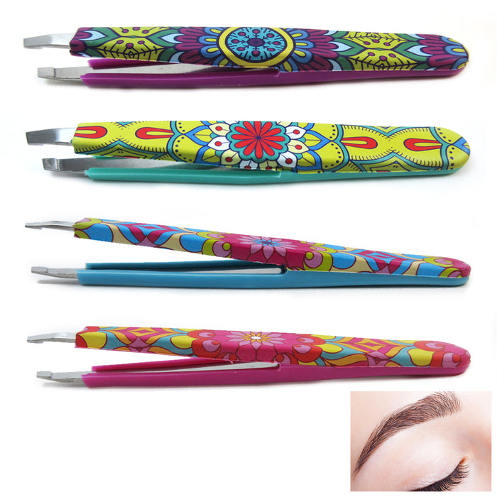 1 Premium Tweezers Eyebrow Slanted Precision Tip Beauty Hair Remover Makeup Tool