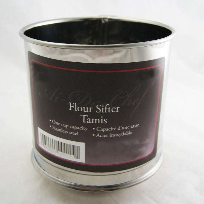Stainless Steel Flour Sifter Sugar Handle Baking Bake 1 Cup Kitchen Chef Utensil