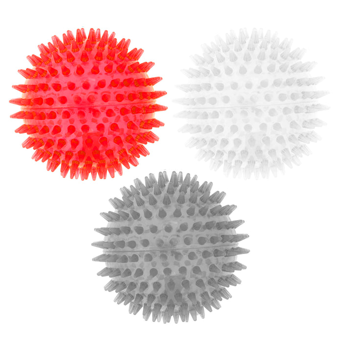 2 Pc Bright Spike Balls Fetching Pets Dogs Play Chew Toys Spiky Rubber Fetch Fun