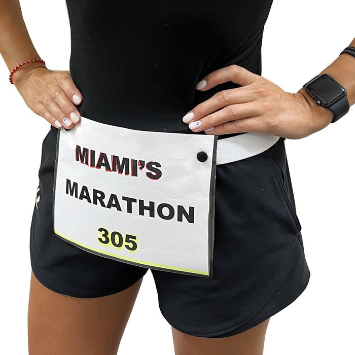 2 Pk Running Race Number Belt Adjustable Elastic Triathlon Bib Holder Men Women