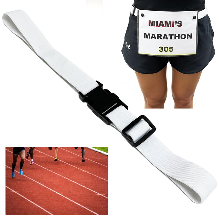 48pk Triathlon Marathon Race Number Belt Running Bib Holder Elastic Waist Strap