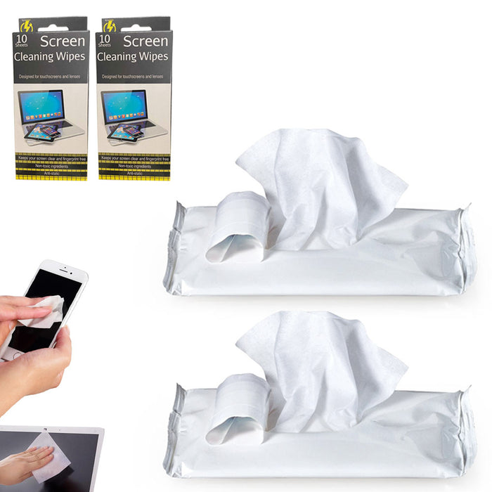 20 Screen Cleaning Wipes Lens Camera Phone Screen TV Laptop Clean Wipe Glasses