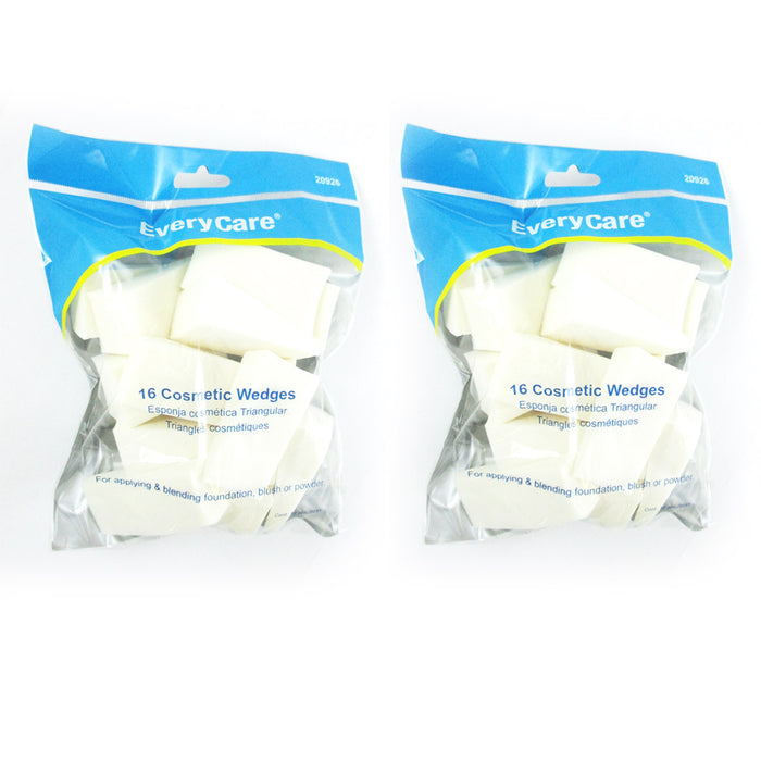32 Makeup Cosmetic Wedge Triangle Facial Sponge Applicator White Foam Wedges !