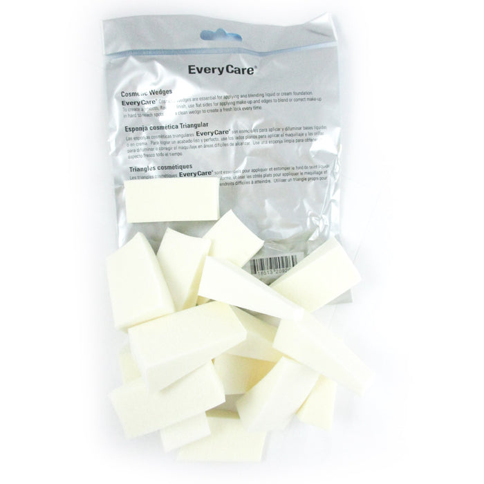 32 Makeup Cosmetic Wedge Triangle Facial Sponge Applicator White Foam Wedges !