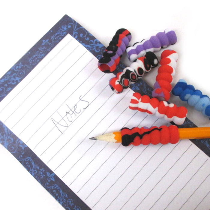 8 PC Cushion Pencil Grips Pen Comfort Soft Sponge Groovy Foam School Handwriting