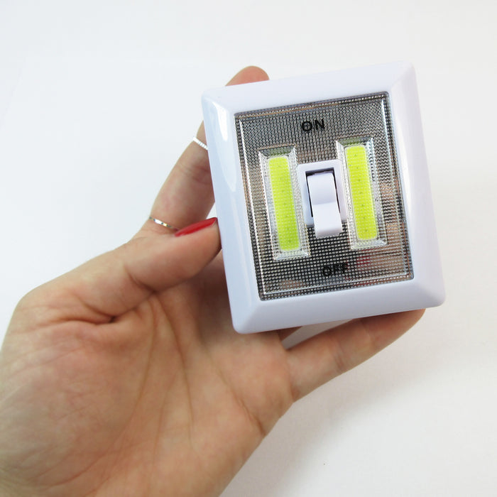 1 COB LED Light Wall Switch Mini Night Super Bright Wireless MultiUse Self Stick