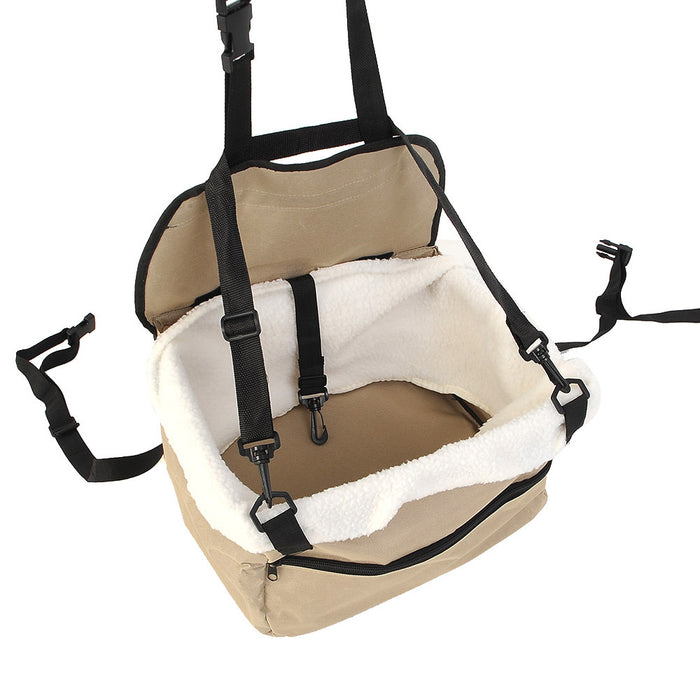 Pet Booster Seat Car Safety Dog Carrier Leash Belt Adjustable Travel !