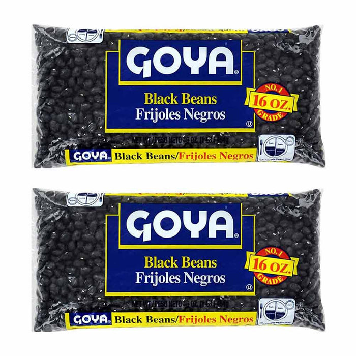 2 Bags Goya Black Beans Dry Food Frijoles Negros Protein Fiber 32 Ounce 2 Pounds