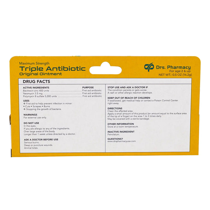 4 Pk First Aid Triple Antibiotic Ointment Maximum Strength Infection Prevention