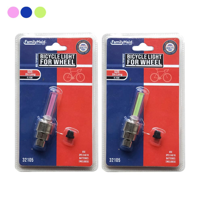 2 Bike Wheel Lights Brighter Visible Fun Colors Style Safety Cycling Tire Lights