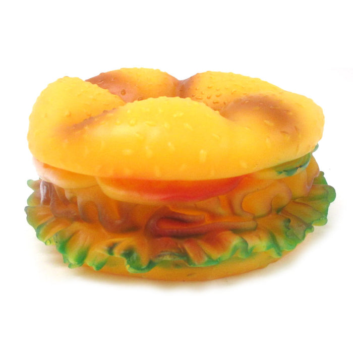 2 Pack Hamburger Squeaky Dog Toy Fun Rubber Chew Sound Squeeze Pet Puppy Gift