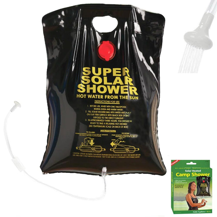 Camping Shower Bag 5 Gal/20L Solar Heating Portable Shower Camp Hiking Traveling