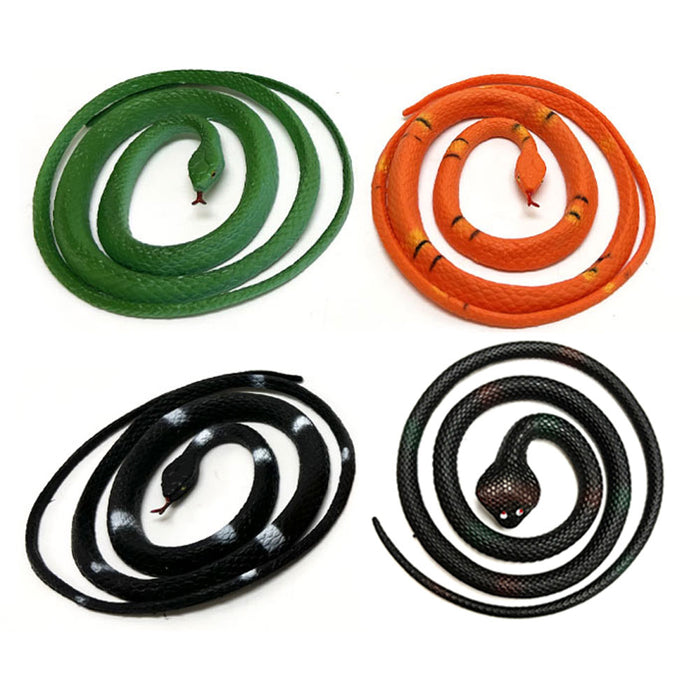 2 PC Rubber Snake Toy Realistic Fake Safari Garden Joke Prank Halloween Gag Toys