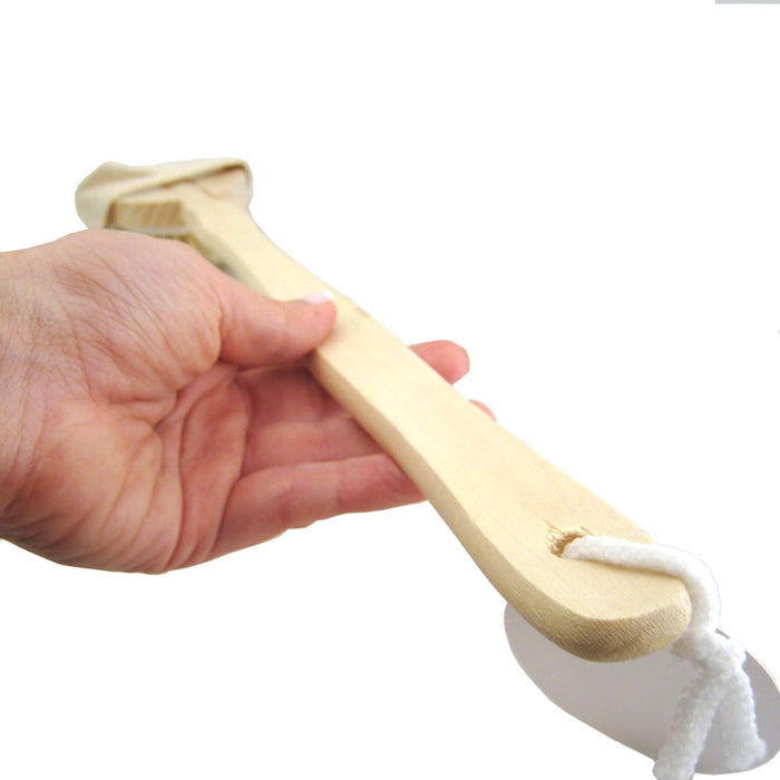 Spa Shower Bath Body Brush Natural Wood Long Handle Back Massage Scrubber