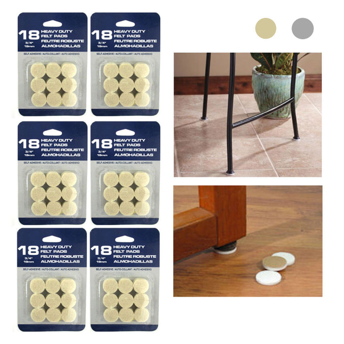 108 Pc Self Adhesive Felt Protectors Pads Furniture Floor Round Chair Sofa Table