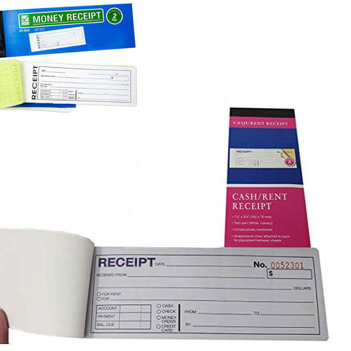 1  PC Cash Money Rent Receipt Record Book 2 Part 50 Sets Duplicate Copy Carbon New