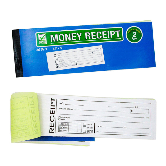 1  PC Cash Money Rent Receipt Record Book 2 Part 50 Sets Duplicate Copy Carbon New