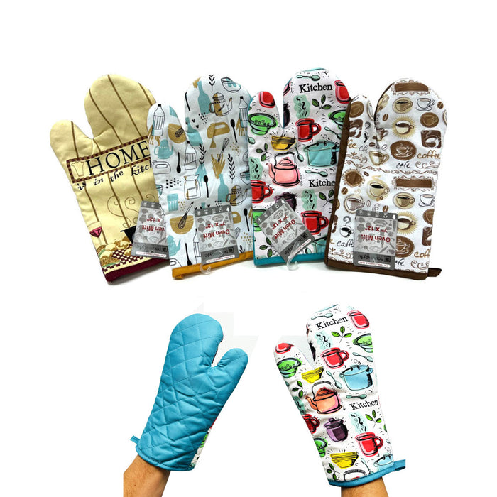 2 Pack Oven Mitts Gloves Pot Holders Cooking Grilling Baking Kitchen BBQ Quilted