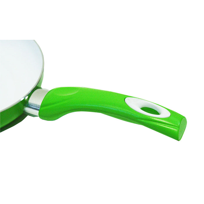 3 Non Stick Ceramic Coated Fry Pan Set  Eco Green Healthy Cookware 8" 9.5" 11"