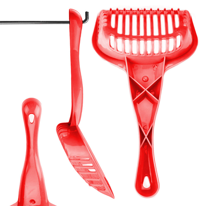 2 Cat Litter Tray Scooper Pet Kitty Box Poop Shovel Cleaning Plastic Tool Sifter