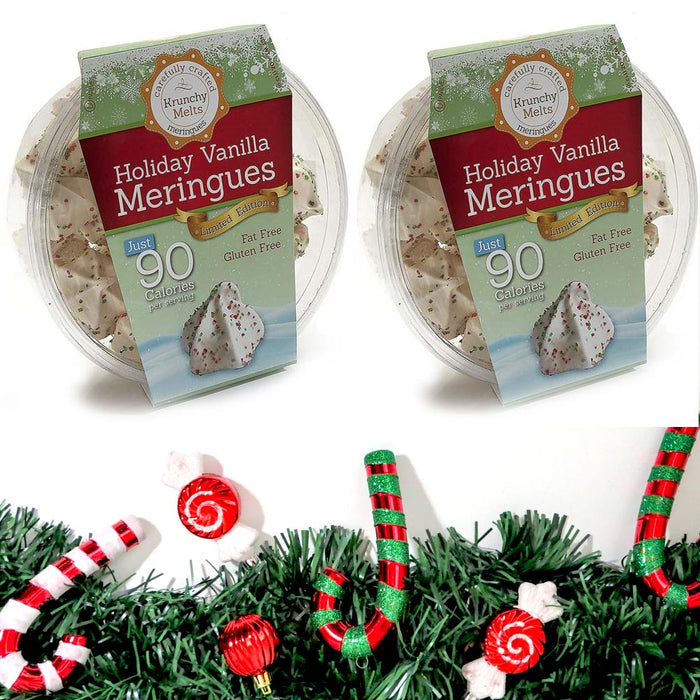 2 Pack Holiday Vanilla Meringue Cookies Fat Free Gluten Free Kosher Sweet Treats