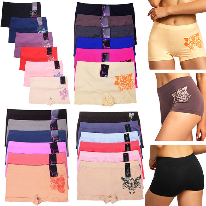 1 Seamless Boyshort Women Underwear Booty Panties Boxer Brief Stretch Yoga Dance