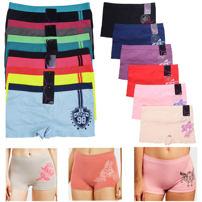 3 Seamless Boyshort Women Underwear Booty Panties Boxer Brief Stretch Yoga Dance
