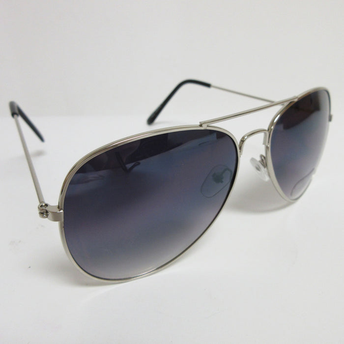 Pilot Sunglasses Retro Vintage Black Lens Police Classic Metal Frame Shades New