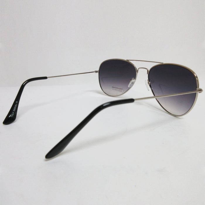 Pilot Sunglasses Retro Vintage Black Lens Police Classic Metal Frame Shades New