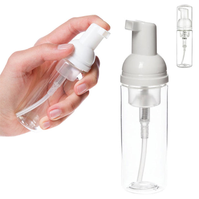 12 White Empty Foam Pump Bottles Plastic Mini Travel Soap Dispenser 50ml 1.7oz
