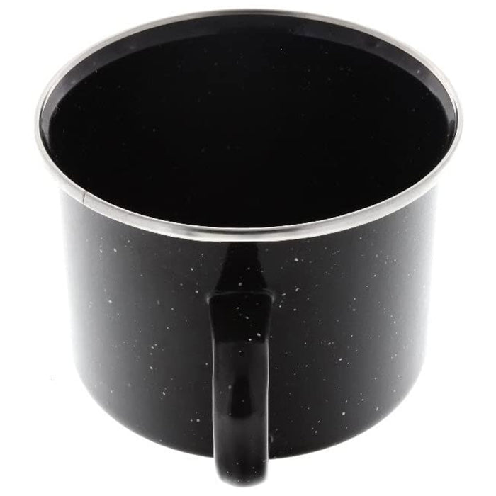 2 Travel Camping Mug Black Enamel Metal Cup Drinking Coffee Bear Tea Hiking 16oz