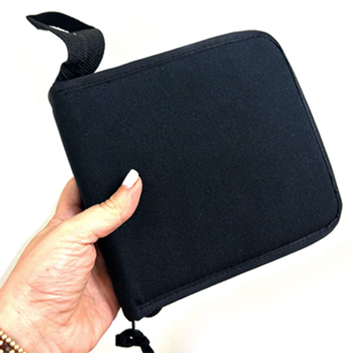 2 Black CD Case 24 Capacity DVD Media Storage Zipper Protective Disc Holder Book