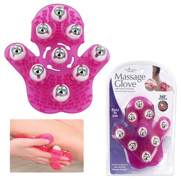 Body Massaging Glove Care Hand Hold Roller Rolling Massager Cellulite Relax New
